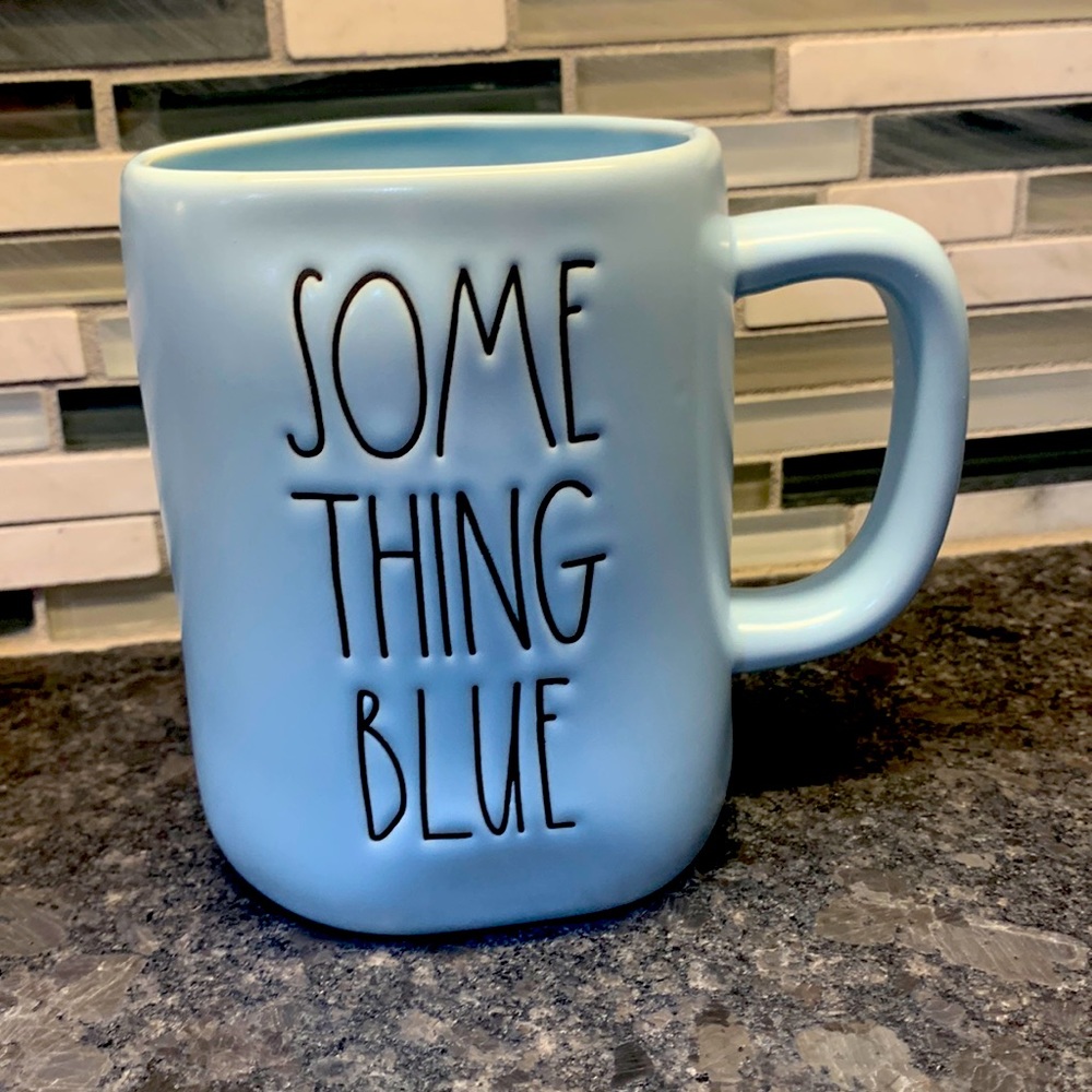 Rae Dunn Ceramic Powder Blue “Something Blue” Mug